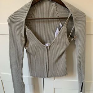 Zara knit tank and cold shoulder top